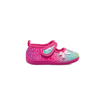 Pantofole arcobaleno da bambina con patch unicorno e fiocchetto, Scarpe Bambini, SKU p431000100, Immagine 0